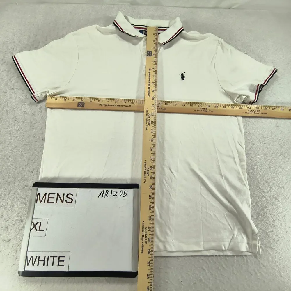 Polo Ralph Lauren Custom Slim Fit Polo Shirt Mens Size Extra Large XL White